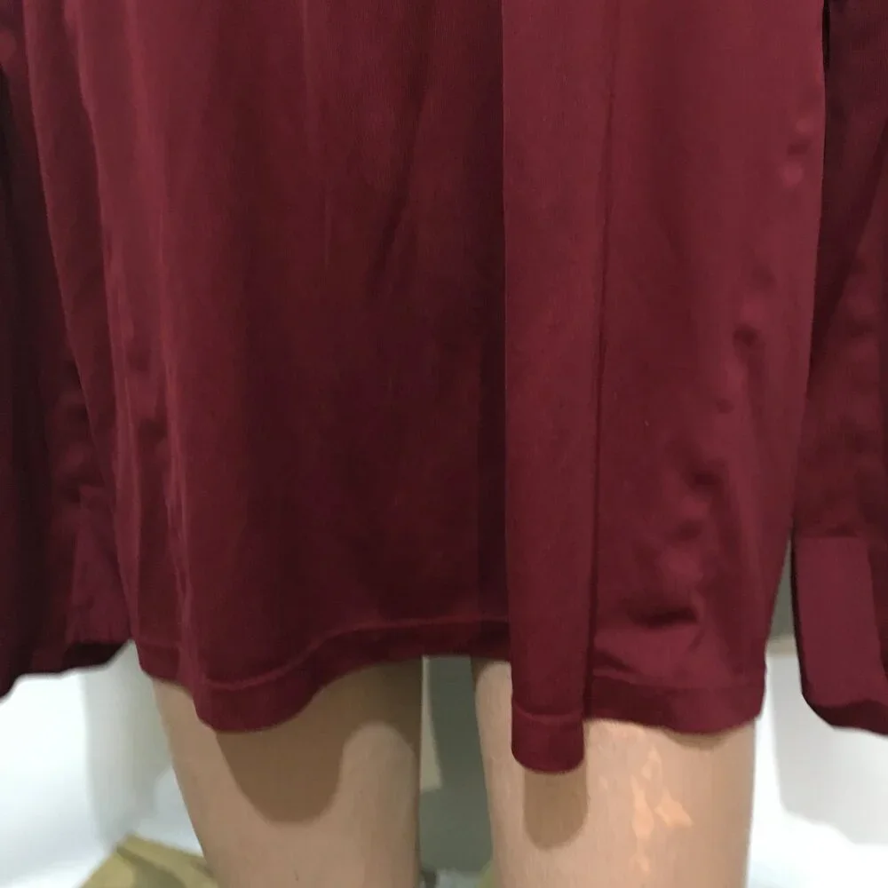 REI 2XL Burgundy Lightweight Performance 2 Base Layer Zip Shirt Long-Sleeve - Picture 3 of 5